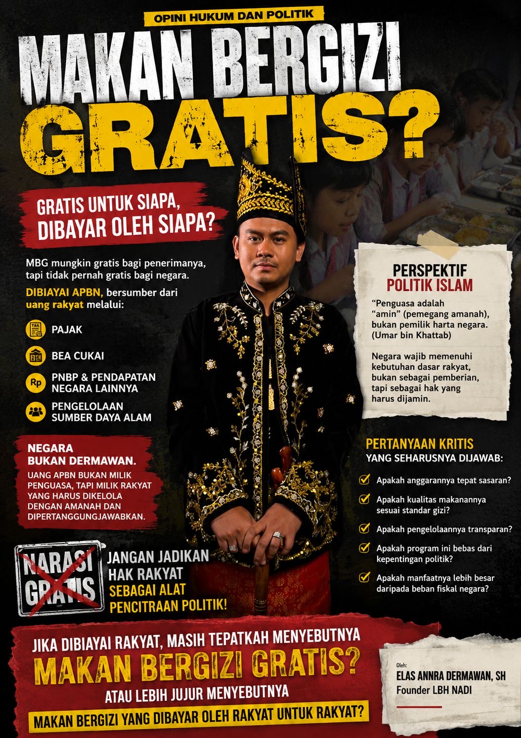 MBG Gratis atau Dibayar Rakyat? Membongkar Ilusi ‘Gratis’ dalam APBN dan Perspektif Politik Islam