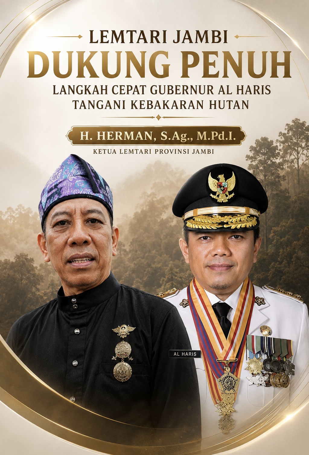 LEMTARI Jambi Dukung Penuh Langkah Cepat Gubernur Al Haris Tangani Kebakaran Hutan