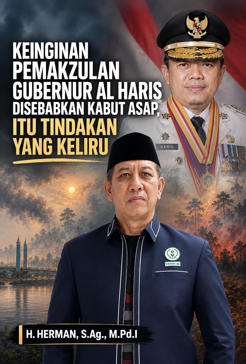KEINGINAN PEMAKZULAN GUBERNUR AL HARIS DISEBABKAN KABUT ASAP, ITU TINDAKAN YANG KELIRU